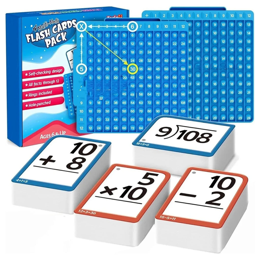 Math Fidget Toy & 288 Flash Cards Set for Kids | Ages 3+