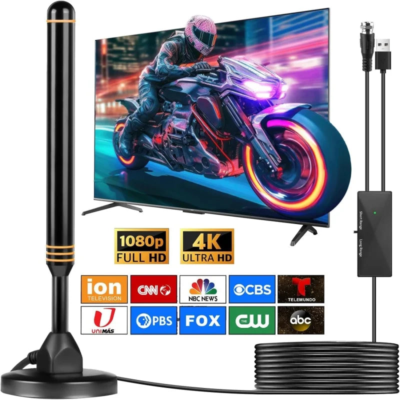 Popular Terrestrial Digital TV Antenna, Indoor/Outdoor Suction Cup TV Antenna, DTMB Home DVB-T2 Antenna Oasis Select YELLOW