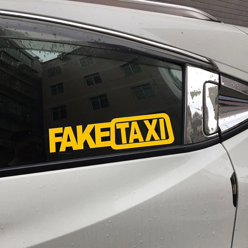 Universal FAKE TAXI Car Auto Sticker Decal Emblem Self Adhesive Vinyl For Car Funny Car Sticker Oasis Select