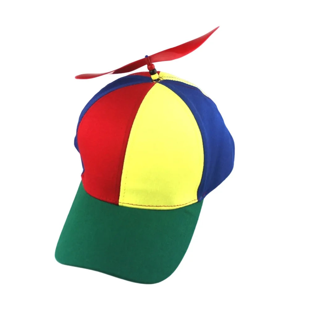 Casual Rainbow Baseball Cap Funny Helicopter Propeller Snapback Hat Bamboo Dragonfly Adventure Dad Hat Boys Girls Oasis Select Green red 56-61cm