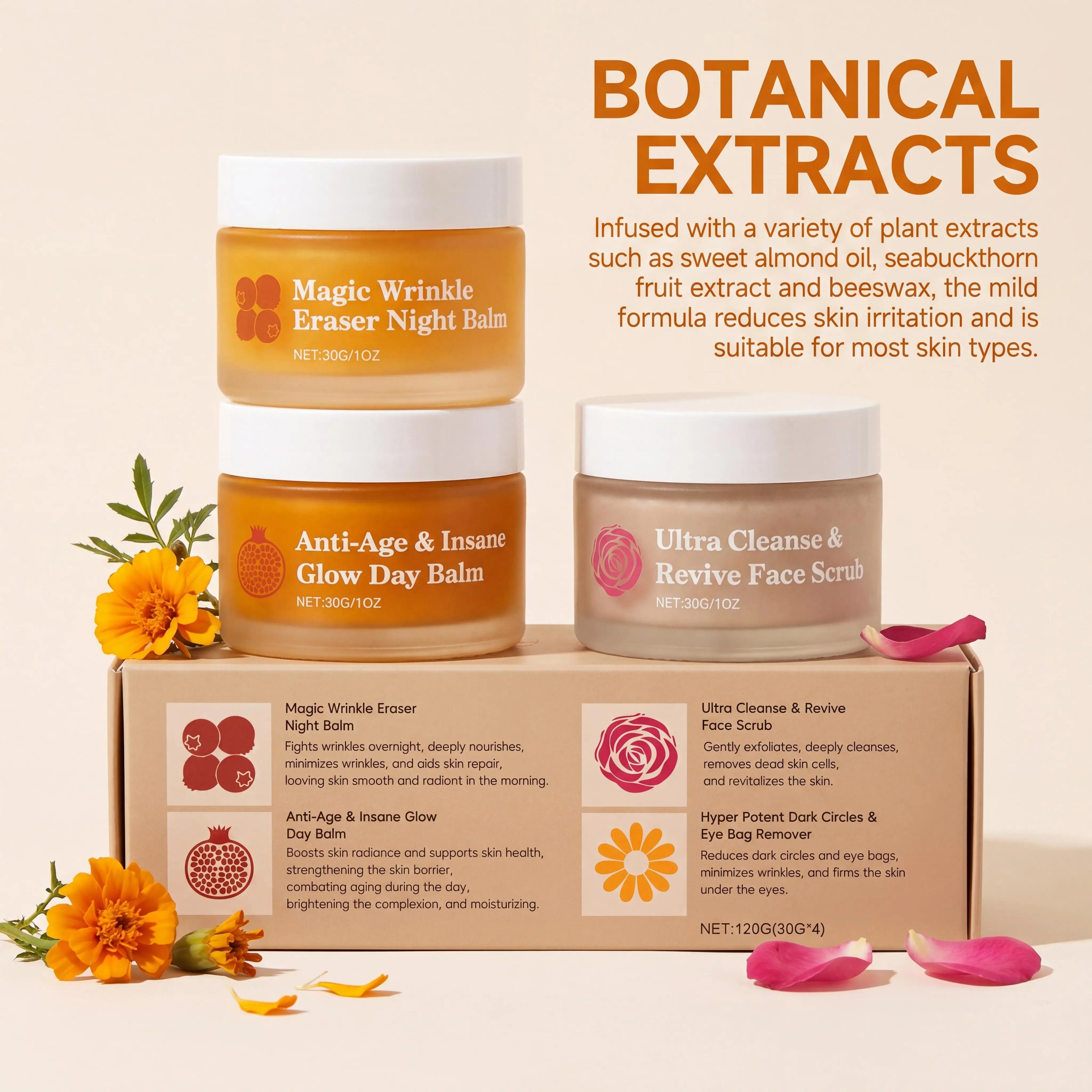 Day Night Skincare Set Moisturizing Repair Skin Barrier Brightening Facial Skins Multi Functional Skincare Eye Face Care Combov Oasis Select