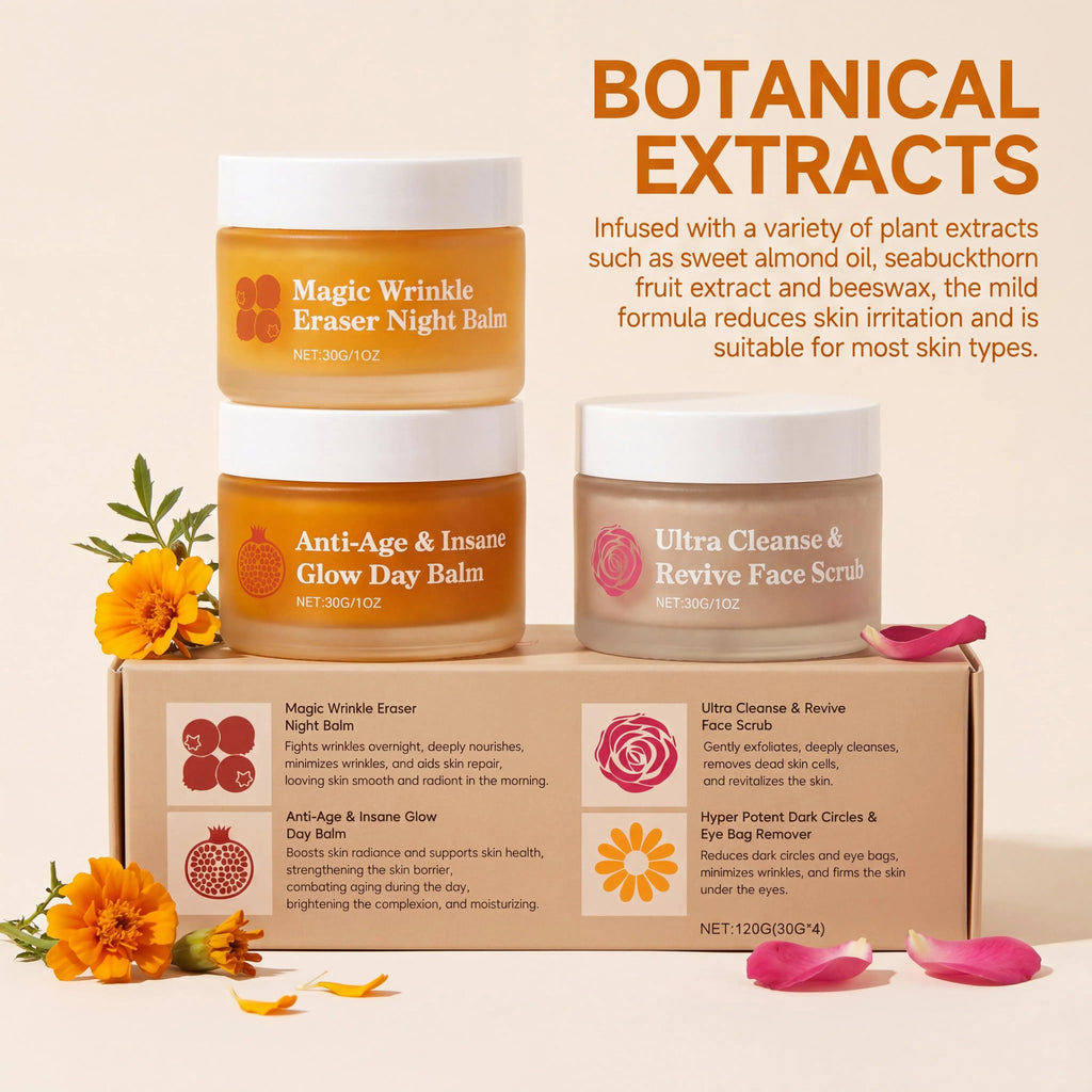 Day & Night Skincare Set – Moisturizer, Eye Cream & Scrub Skincare Gift Set Oasis Select
