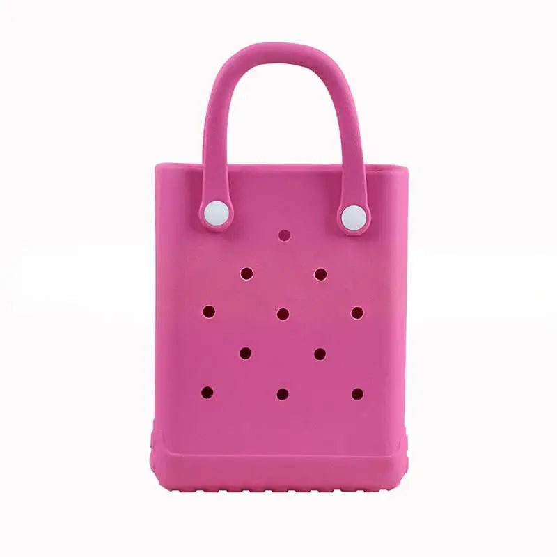 Women Mini Tote Bag EVA Flexible Bag Practical for Vacation Office and Travel Shopping Oasis Select Rose red