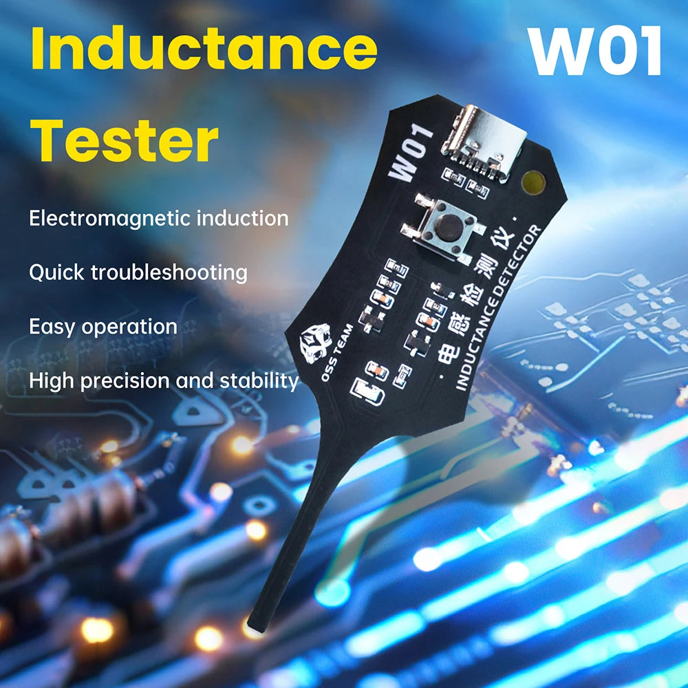 W01 Type-C Inductance Tester Motherboard Coil Tester for Mobile Phone Component Fault Detection and Diagnosis Repair Oasis Select