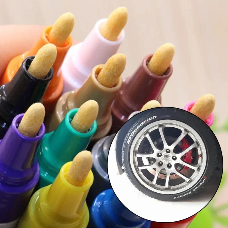 1/3PCS Car Paint Pen Waterproof Car Wheel Tire Oily Painting Mark Pen Auto Rubber Tyre Tread CD Metal Permanent Paint Marker Oasis Select