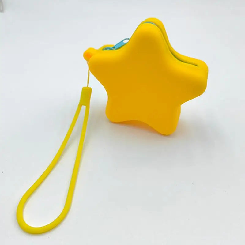 Creative Silicone Coin Purse Portable Zipper Cosmetic Bag Starfish Shape Earphone Bag Women Girls Multifunction Storage Bag Oasis Select Yellow