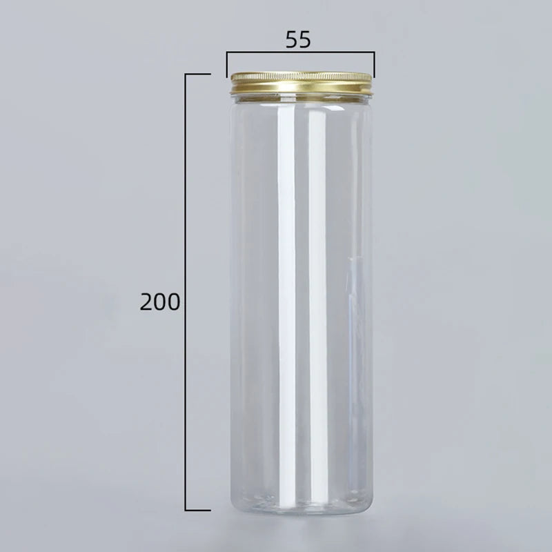 15 Sizes Clear Plastic Jar With Pink Aluminum Lids Empty Face Cream Cosmetic Container Gold Travel Refillable Bottles Box Oasis Select 200x55mm