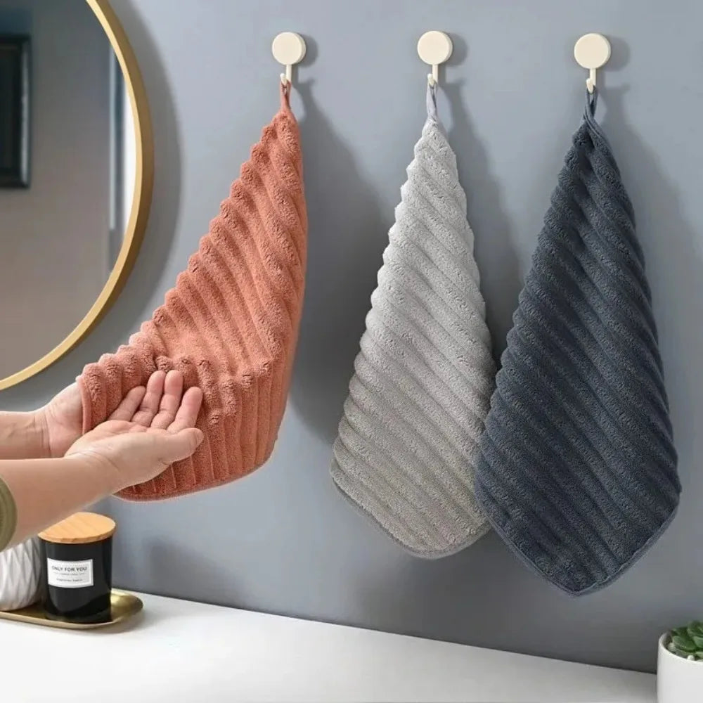 6-Pack Coral Fleece Hand Towels – Quick Dry & Absorbent