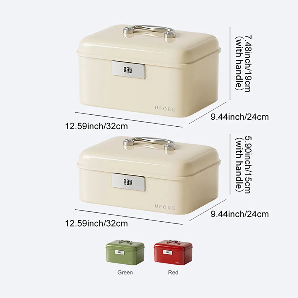 Storage boxes with combination locks, combination lock boxes, home security storage boxes, large-capacity compartmentalized Oasis Select