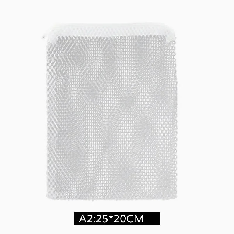 5Pcs Reusable Fine Filter Media Bags Aquarium Filter Net Bags with Zipper for Fresh Saltwater Tanks Aquarium Fish Tank Filter Oasis Select A2 white (25x20cm)