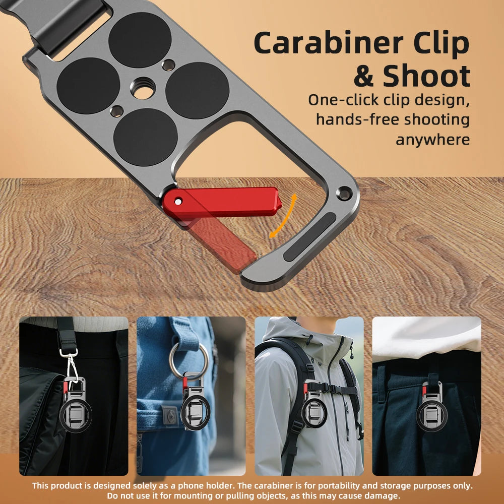 Flymile Magnetic Carabiner Phone Mount | MagSafe iPhone 17–14