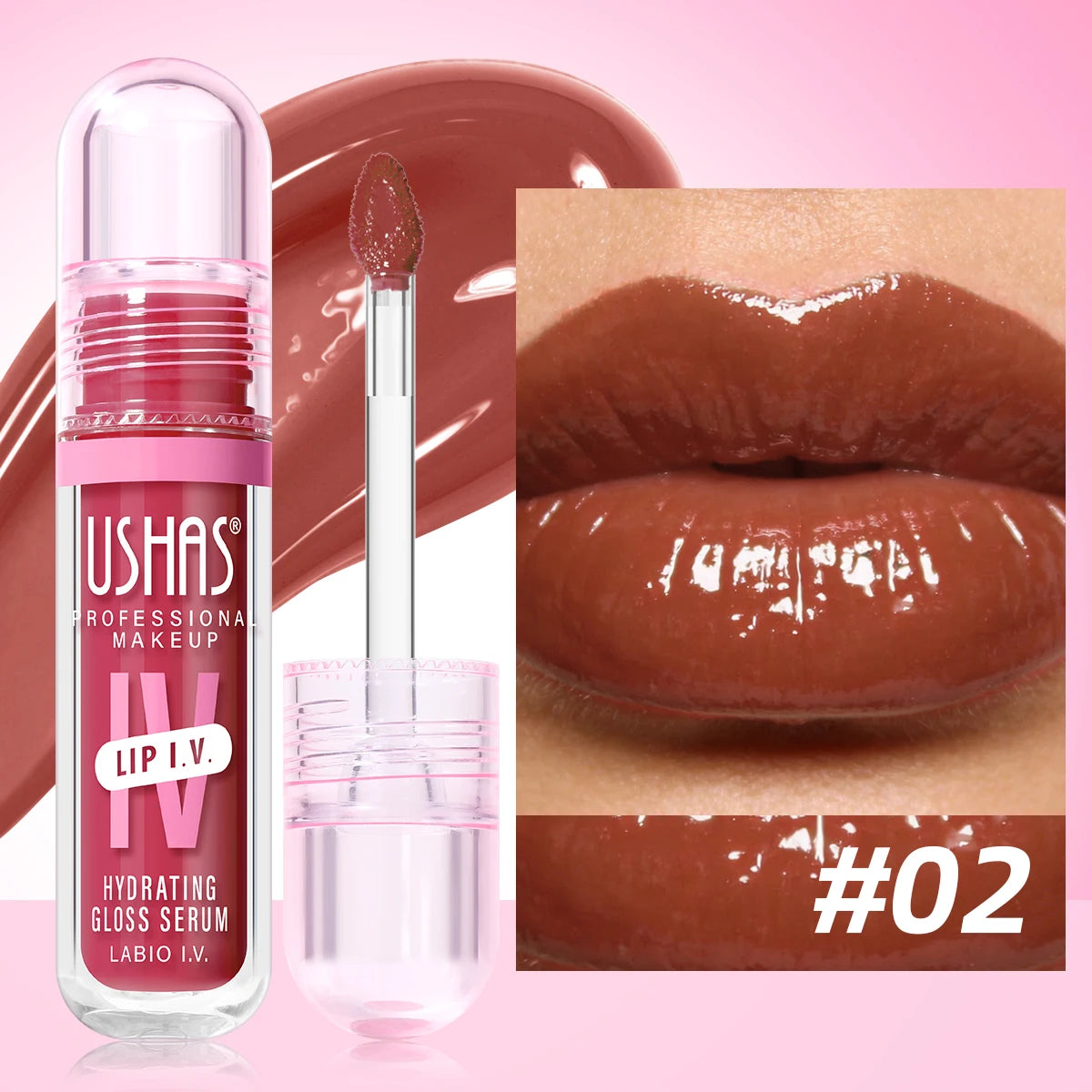 USHAS Hydrating Lip Gloss – Mirror Finish & Long-Lasting Color