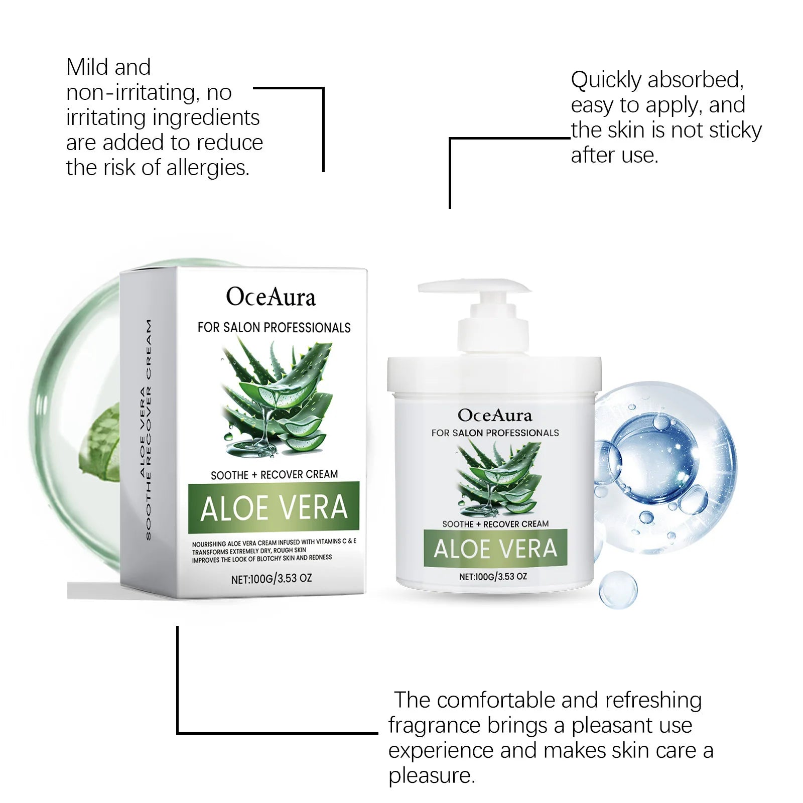 OceAura Whitening & Anti-Aging Face Cream 100g | Aloe Moisturizer Whitening Face Cream Oasis Select