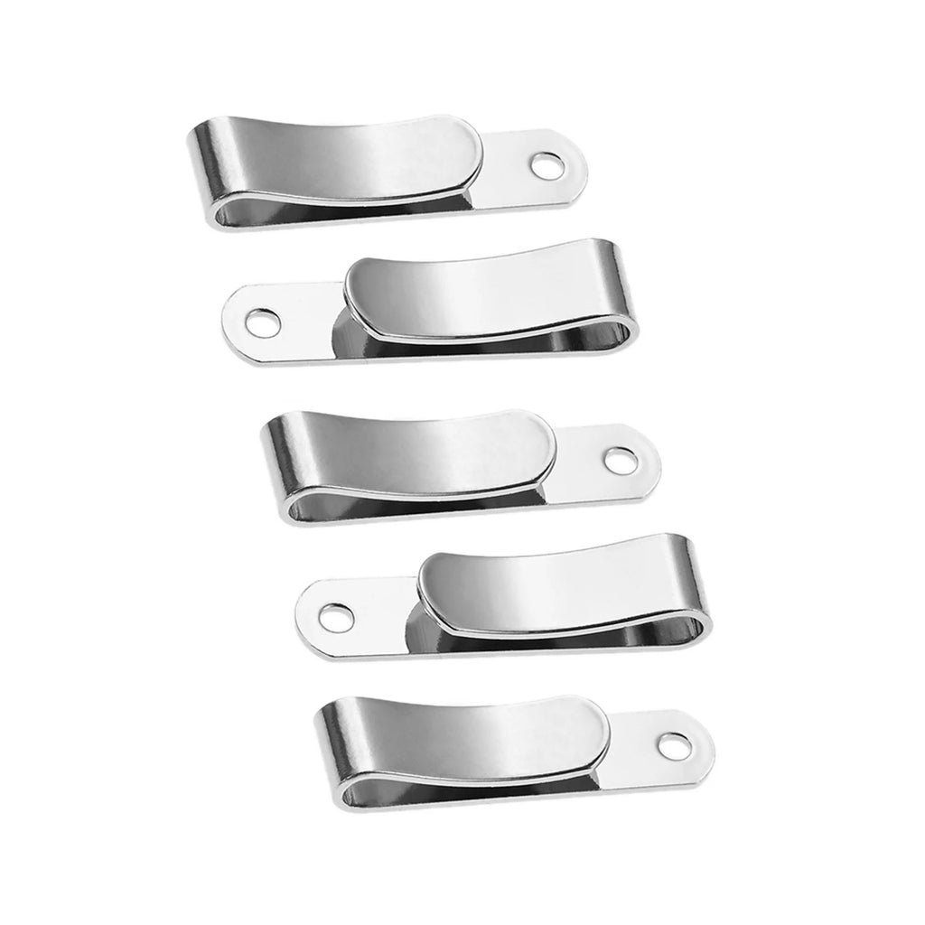 2/5/10pcs Black Iron Spring Buckle Sheath Clip Belt Clip for Making Clips,Wallets,Pouches ,Sleeves DIY Hardware Accessories Oasis Select 32x8 silver 5pcs