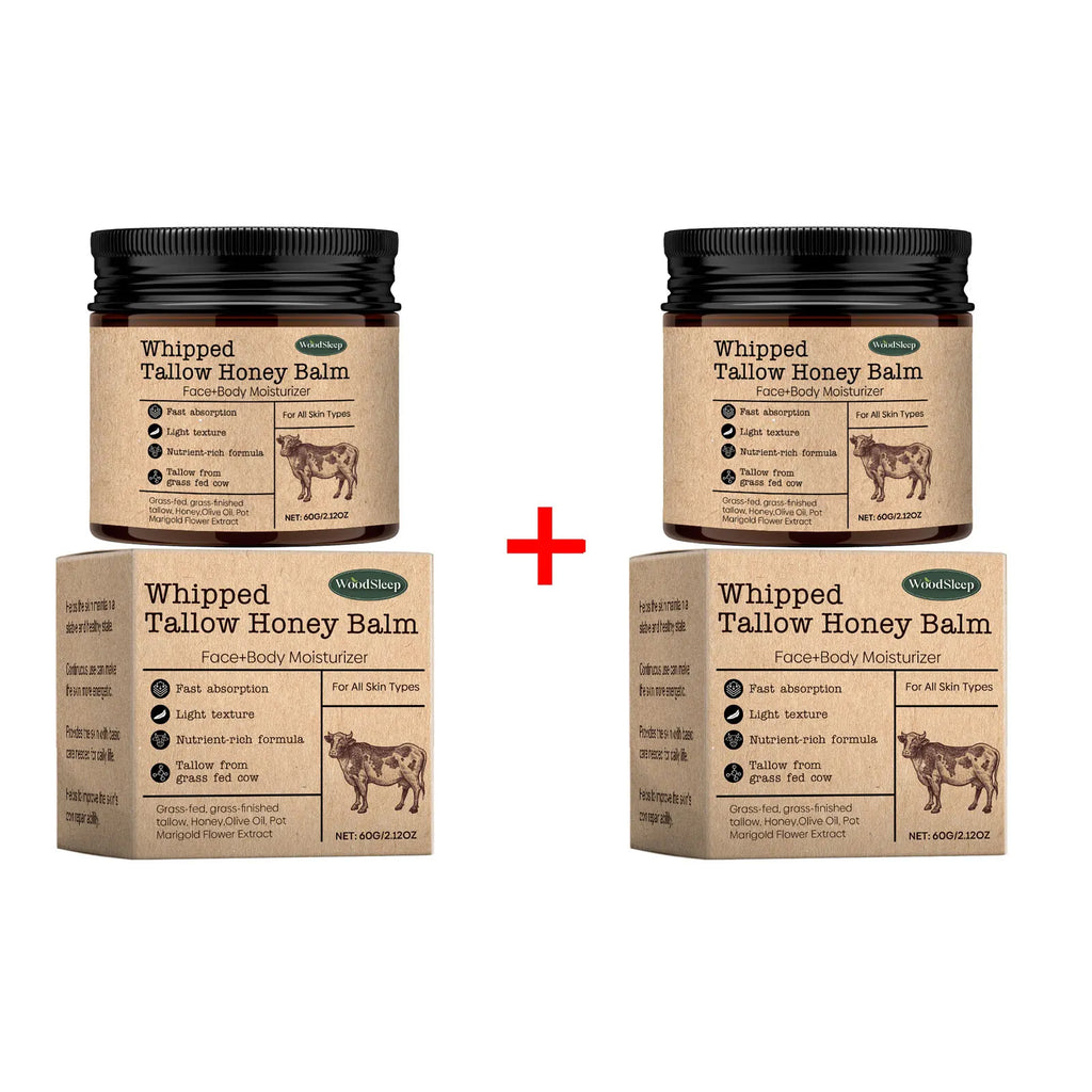 WoodSleep Beef Tallow & Honey Face Body Cream – Deep Moisture Tallow Face Body Cream Oasis Select 120g boxed