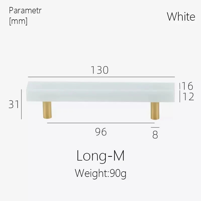 Marble Brass Furniture Handles Modern White Green Round Pulls Cupboard Wardrobe Dresser Drawer Cabinet Knobs Kitchen Oasis Select White-M