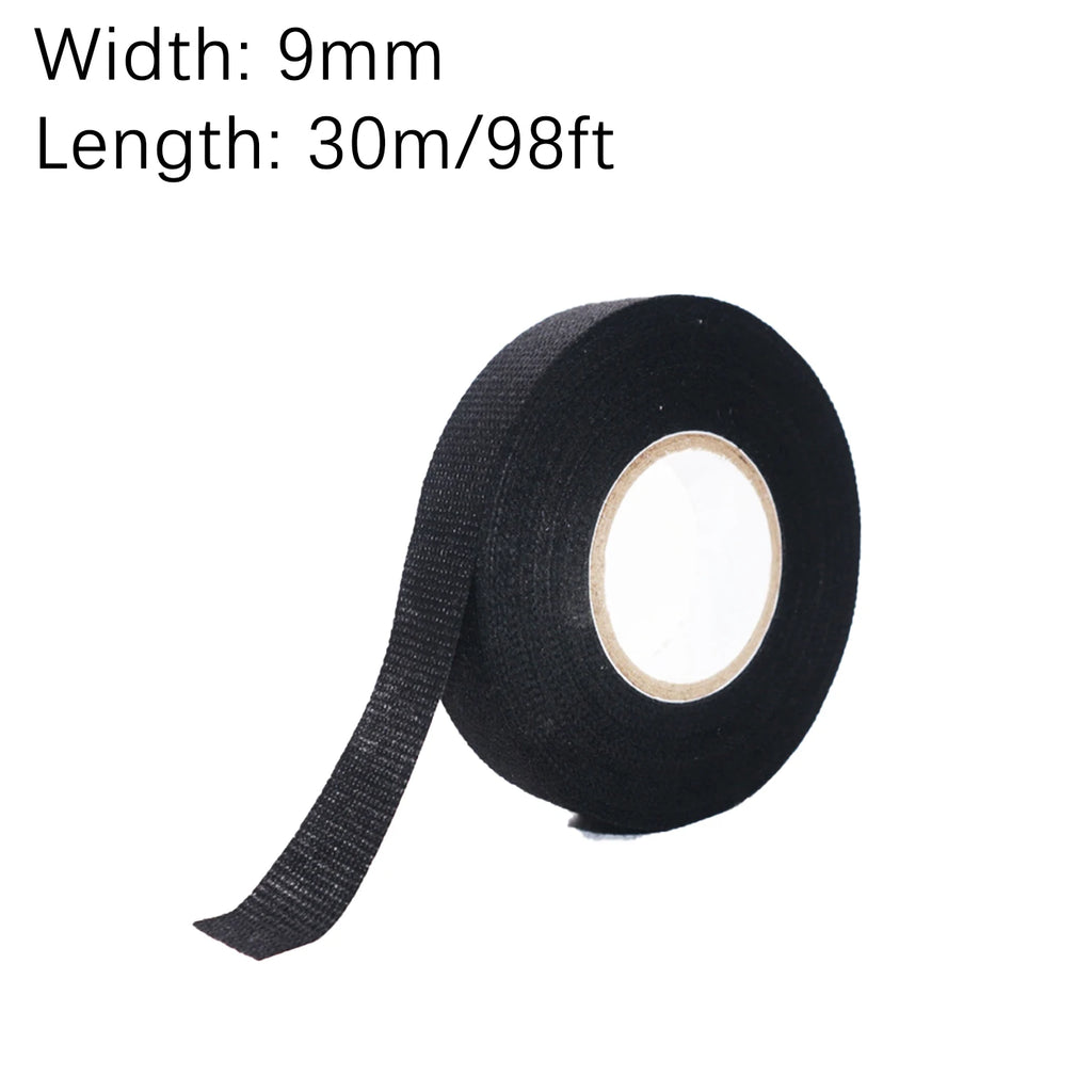 49/98Ft Electrical insulating tape soundproof heat-resistant 9-50MM automotive cable harness fabric shock-absorbing velvet tape Oasis Select 9MM 98Ft 0.3mm