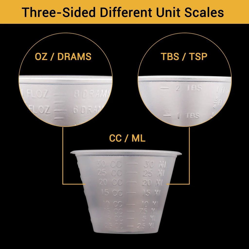 100pcs New 30ml Graduated Plastic Mix Cups Universal Measuring Paint Tray for Airbrush Painting DIY Art Craft Model Hobby Tool Oasis Select