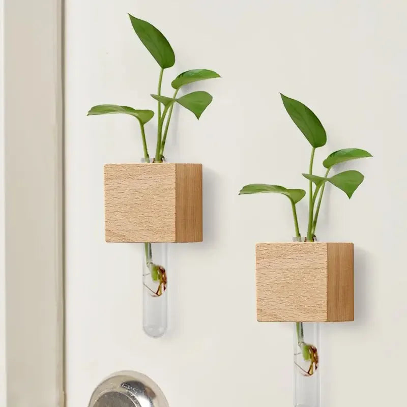 Refrigerator Stickers Test Tube Vase Home Decor Hydroponic Vase Living Room Wall Decoration Magnetic Vase Oasis Select