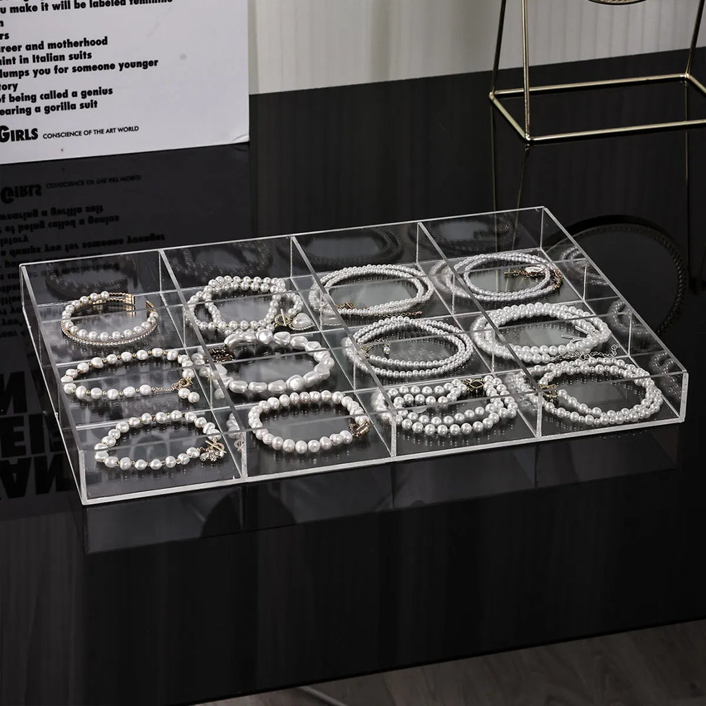 Transparent plastic jewelry storage box, jewelry tray, nail art, jewelry, rings, necklaces and other jewelry storage boxes Oasis Select