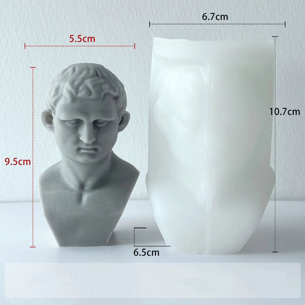 David Shape Silicone Scented Candle Mold DIY 3D Portrait Resin Mould Human Body Gypsum Making Tool Craft Gifts Home Decor Oasis Select F074