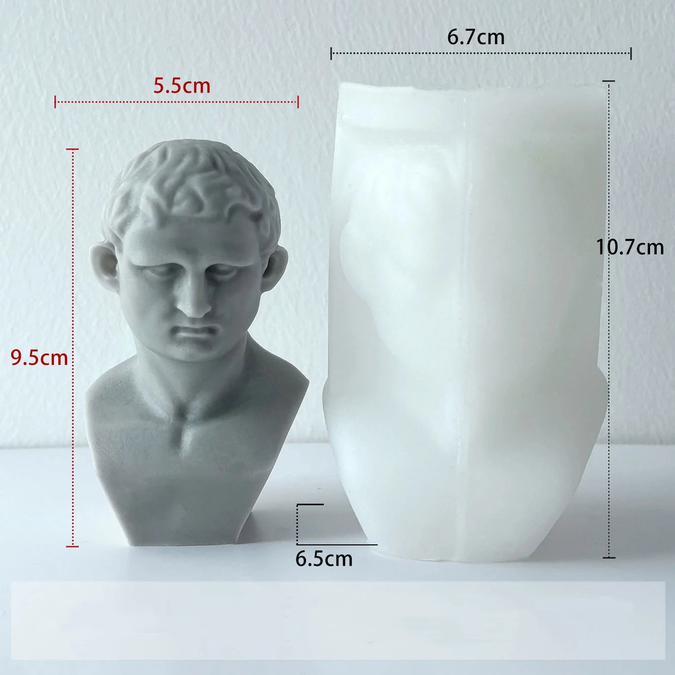 David Shape Silicone Scented Candle Mold DIY 3D Portrait Resin Mould Human Body Gypsum Making Tool Craft Gifts Home Decor Oasis Select F074