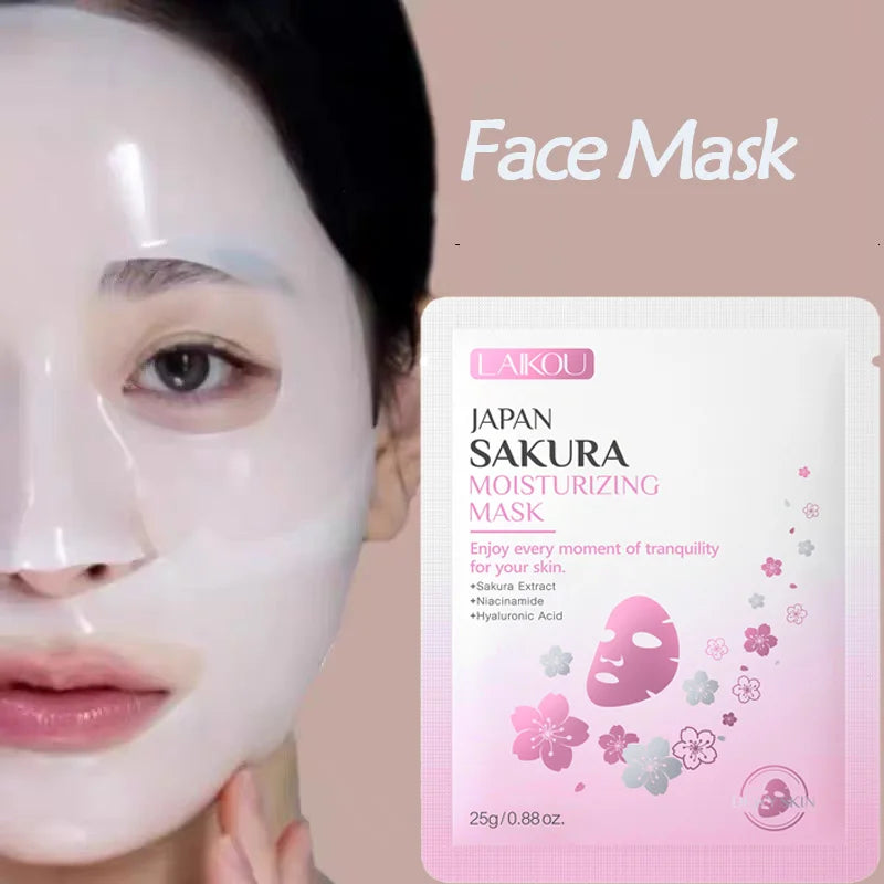 Laikou Sakura Hydrating Facial Mask Sheet Masks for Face Hydrating Shrinking Pores Moisturizing Face Masks Skin Care Cosmetics Oasis Select
