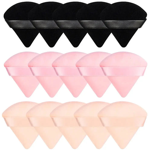 12 Pieces Powder Puff Face Triangle Makeup Sponge Soft Velour Puffs for Loose Powder Setting Powder Blender Foundation Sponge Be Oasis Select