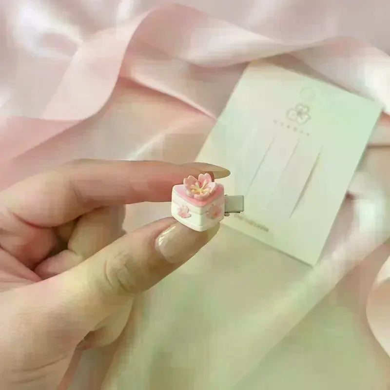 Cherry Blossom Resin Hair Clips Women Girls | 5/6 Pcs Set Resin Hair Clips Oasis Select