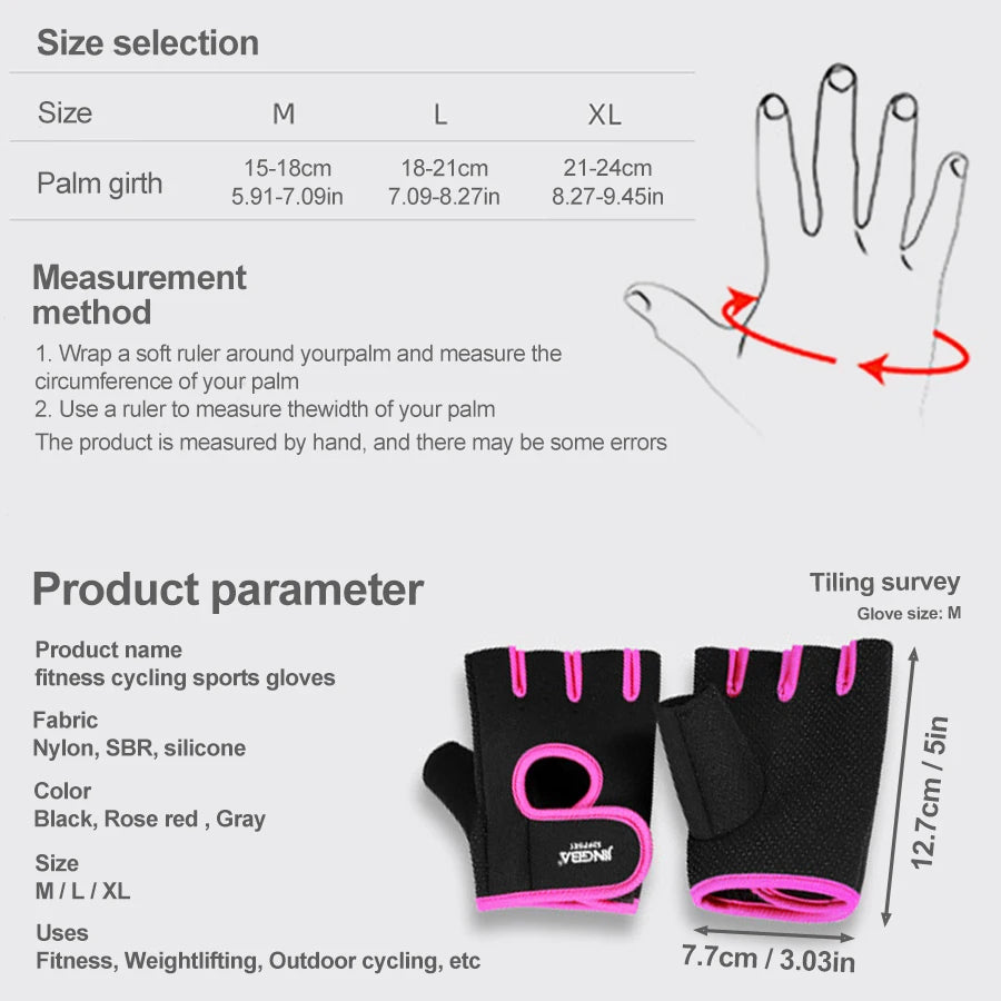 Gym Gloves Fitness Weight Lifting Gloves Body Building Training Sports Exercise Cycling Sport Workout Glove for Men Women Oasis Select