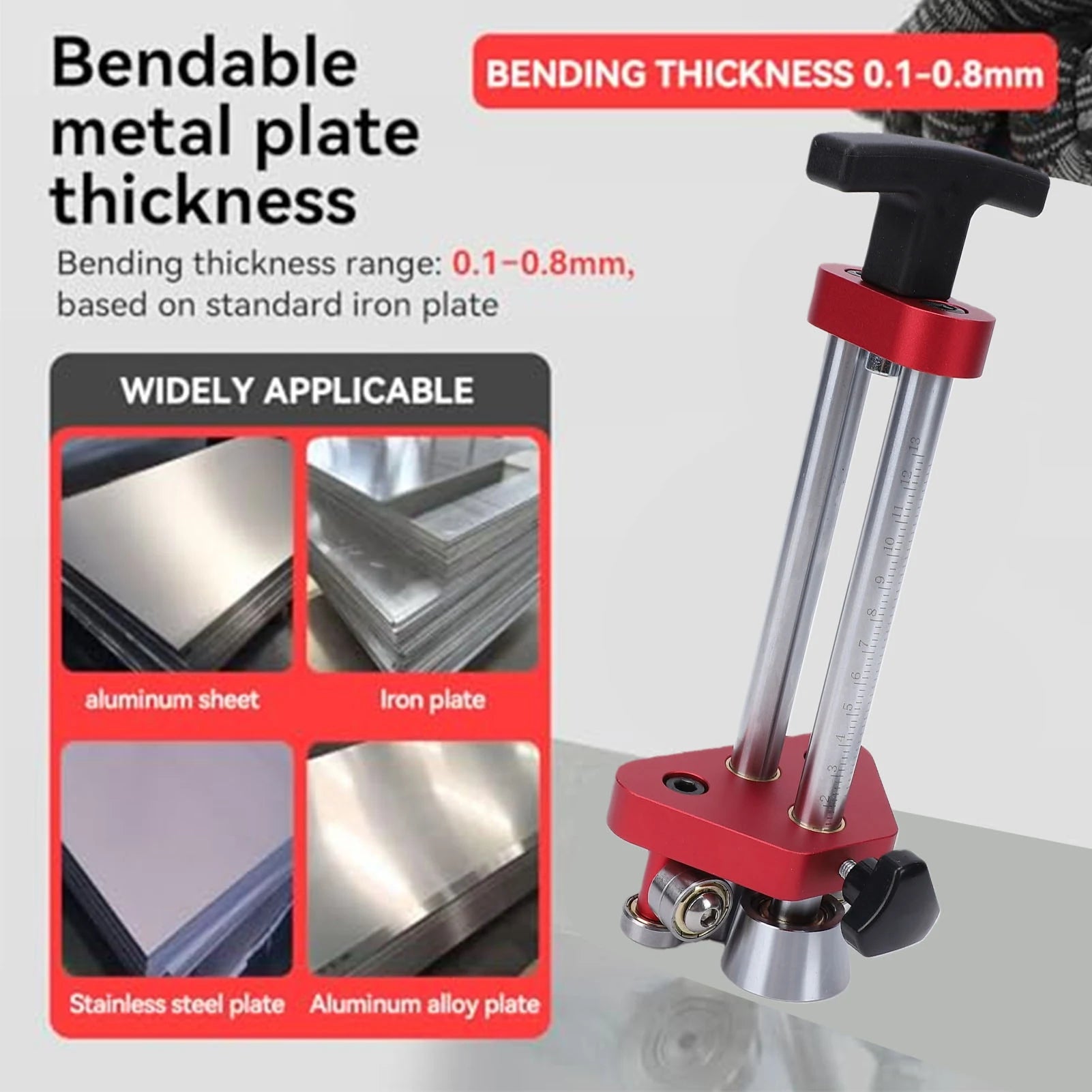 Sheet Metal Bending Tool Sheet Metal Roller 1 Station 7-130mm Adjustable 0-100 Degree Bending Metal Roofing Bender Oasis Select