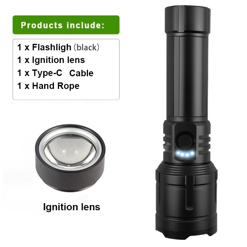 ZHIYU 3-in-1 Rechargeable Flashlight, Lighter & Power Bank 1200LM