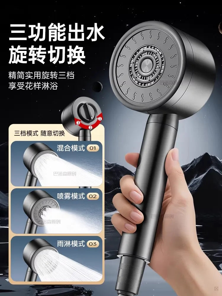 New Diamond Panel Stainless Steel Bathroom Shower Head High Pressure Water Saving Sprayer Nozzle Supercharged Rainfall Shower Oasis Select