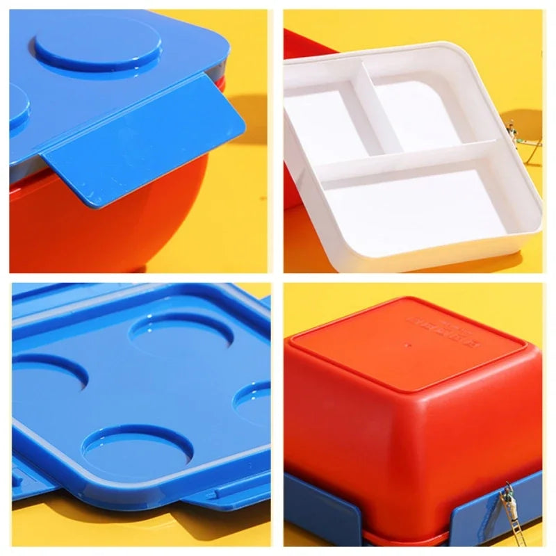 Lunch Box DIY Building Block Portable Modular for Children Student Outdoor Picnic Bento Food Storage Container Fruit Salad Box Oasis Select