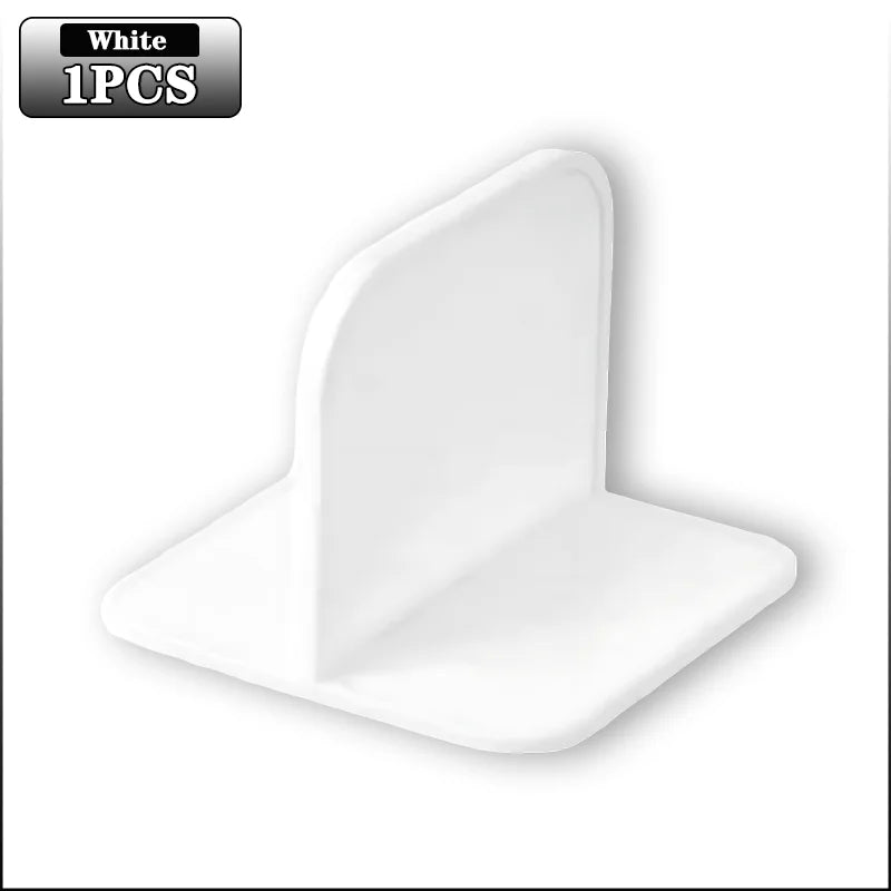 Multifunctional T Shape Bookshelf Fixing Bracket Anti Tip Furniture Fasteners for Shoe Rack and Bookcase No Drilling Required Oasis Select White-1PC AS SHOWN
