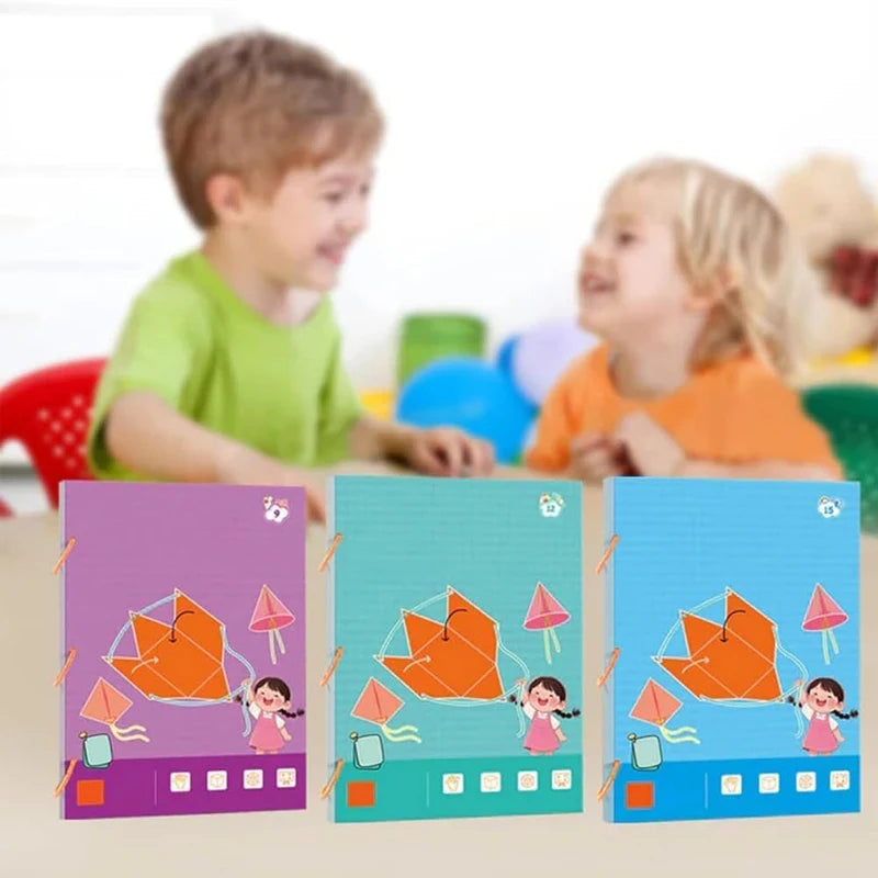 Pull String 3D Geometry Learning Book,3D Geometry Learning Book With Braided Rope Design Teach Volume & Surface Area Formulas Oasis Select