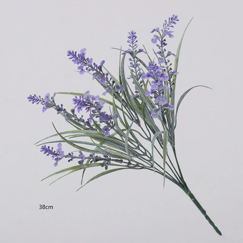 7-Branch 38cm Artificial Lavender Bouquet for Home Table Decor Hotel Wedding Floral Arrangement Fake Flower Oasis Select 7-Branch B-38cm