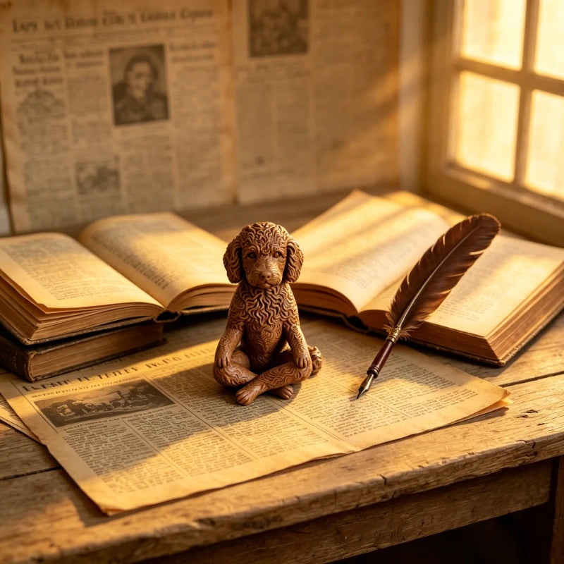 Poodle Dog Yoga Figurine Meditating Teddy Statue 3D Printing Calming Zen Ornament Decor for Pets Lovers & Meditation Yoga Spaces Oasis Select