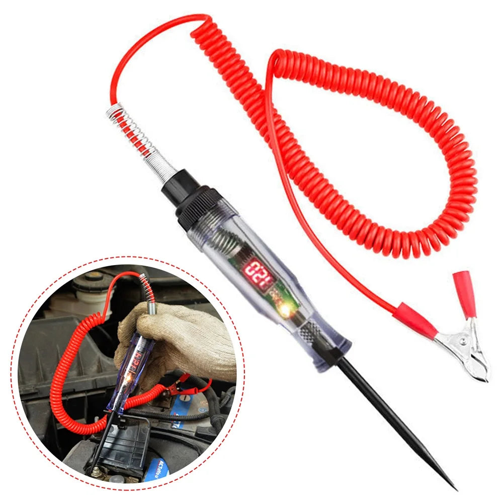 6V 12V 24V DC Car Truck Voltage Circuit Tester Car Volt Meter Long Probe Pen Light Bulb Automobile Maintenance Repair Tools Oasis Select