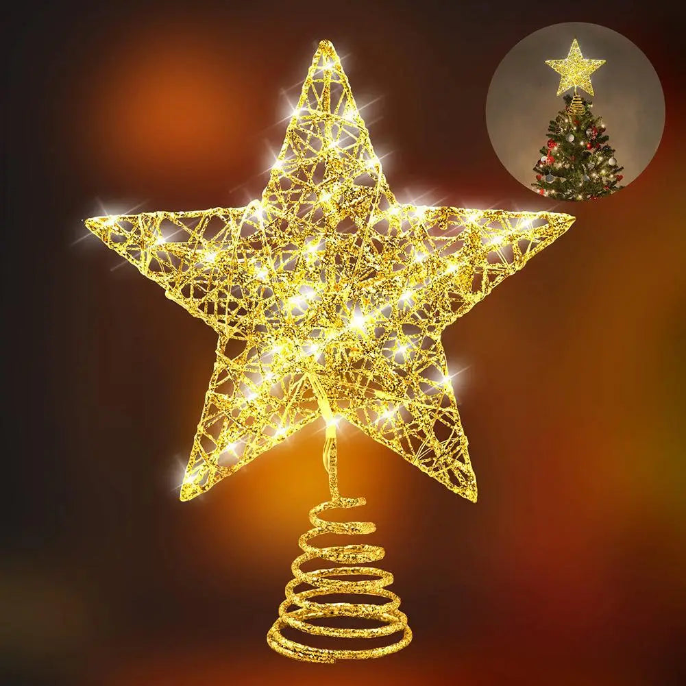 Christmas Tree Top Ornament Hollow Decoration for Christmas Tree Decoration DIY Oasis Select