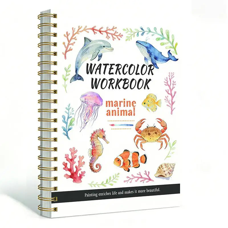 Spiral Bound Watercolor Flower Workbook Thick Paper Easy Guides For Beginners Daily Art Practice Oasis Select A4