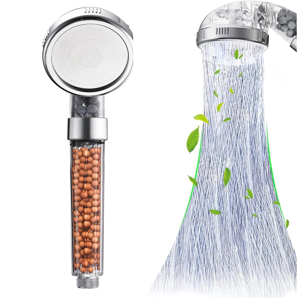 1pc Filtered Shower Head ABS High Pressure Water Saving Spray Handheld Clear Showerheads with With Filter Beads for Bathroom Oasis Select