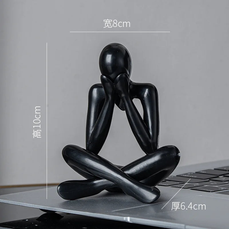 Abstract Figure Thinkers Plastic Crafts Cute Little Ornaments Room Decorations Oasis Select D black