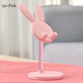 The cute Rabbit mobile phone stand desktop can lift and adjust the desktop phone accessories phone stand phone grip Oasis Select 1pc-Pink