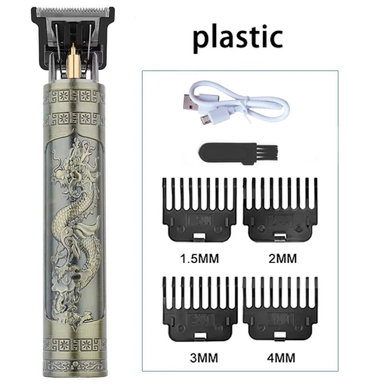 Vintage T9 Electric Hair Cutting Machinefor Men Dragon Buddha Hair Clipper Professional Men Shaver Rechargeable Barber Trimmer Oasis Select bronze1