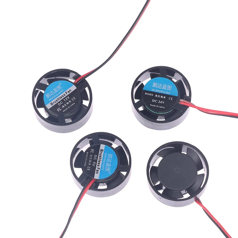 1Pc Notebook Micro Cooling Fan 25.5x10mm 5V 9V 12V 24V Round Mini For Led Lamps Computer Radiator Oasis Select
