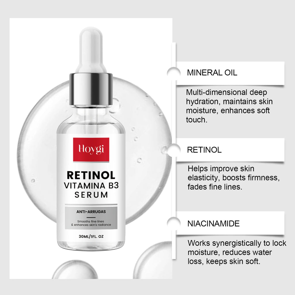 Retinol Essence Anti-Aging Serum Reduces Fine Lines Wrinkle Lifting Firming Brightening Hydrating Facial Serum Skin Care Oasis Select