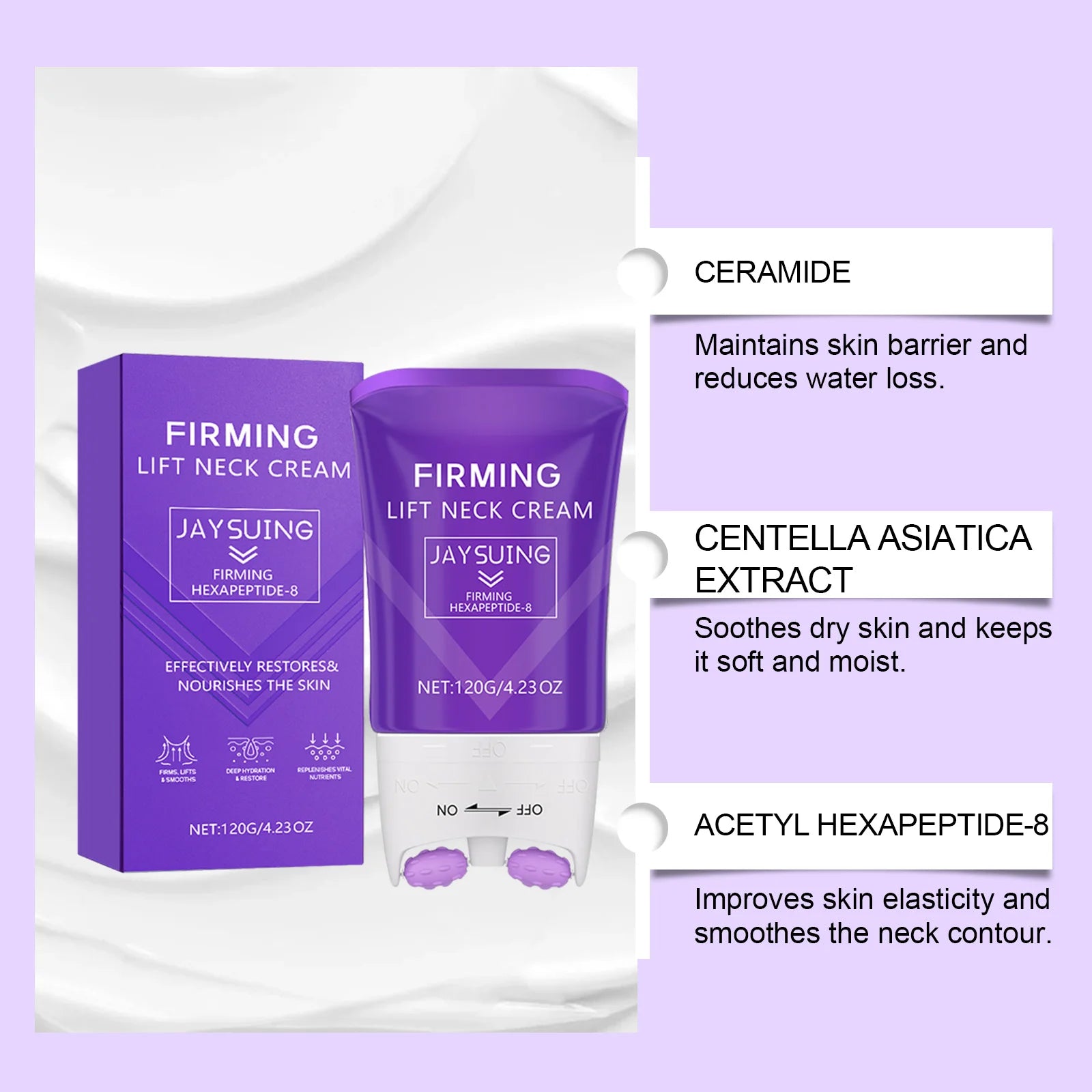 Neck Roller Cream Anti Wrinkle Tightening Eliminate Neck Lines Double Chin Moisturizing Firming Lifting Neck Revitalizing Cream Oasis Select