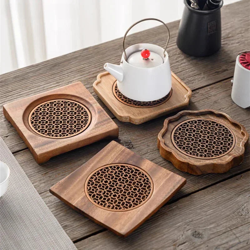Traditional Walnut Tea Tray Teapot Teacup Solid Wood Tray Mat Office Coffee Cup Trays Home Tea Ceremony Accessories Oasis Select
