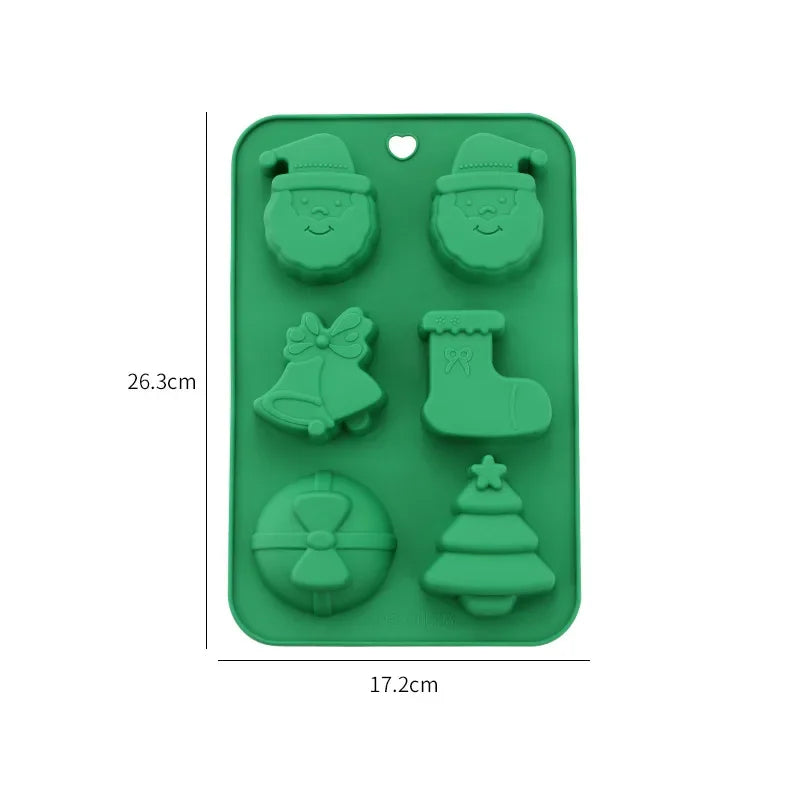 Tree Santa Claus Shape Silicone Mold Cake Decoration Fondant Cookies Tool Gumpaste Candy Chocolate Mold for Baking Oasis Select D
